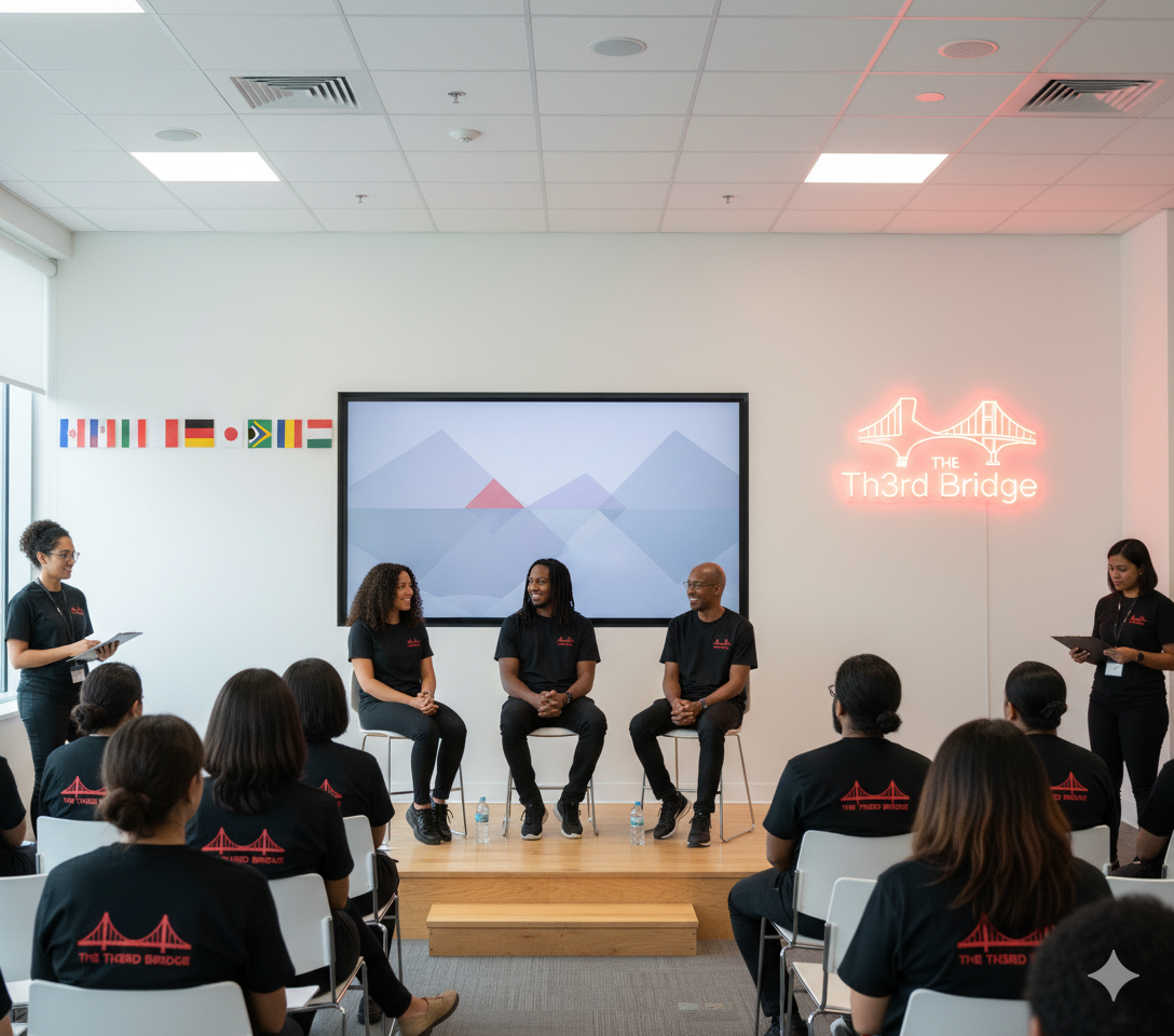 Professional panel discussion with Brian, Lisa, and Dwight at The Th3rd Bridge office